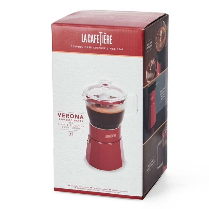 La Cafetière Verona 6 Kop. Espressokande Rød