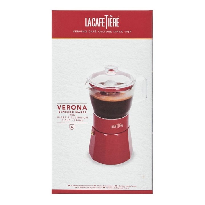 La Cafetière Verona 6 Kop. Espressokande Rød