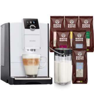 Nivona NICR 796 Hvid Inkl. Mælkebeholder & 6x400g Rigtig Kaffe Organic