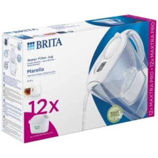 BRITA Marella 2,4L Hvid Inkl. 12 stk Maxtra Pro Filter