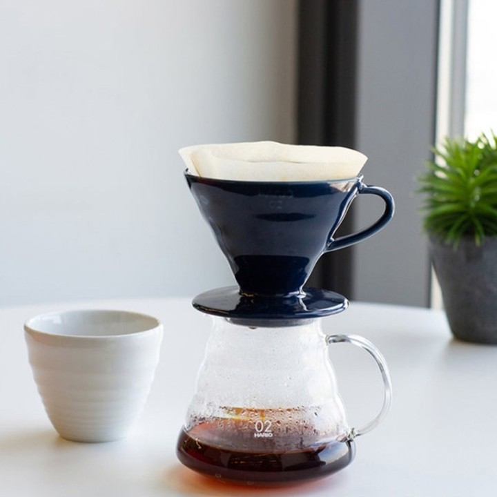 Hario V60-02 Keramik Dripper Mørkeblå 2 Kop.