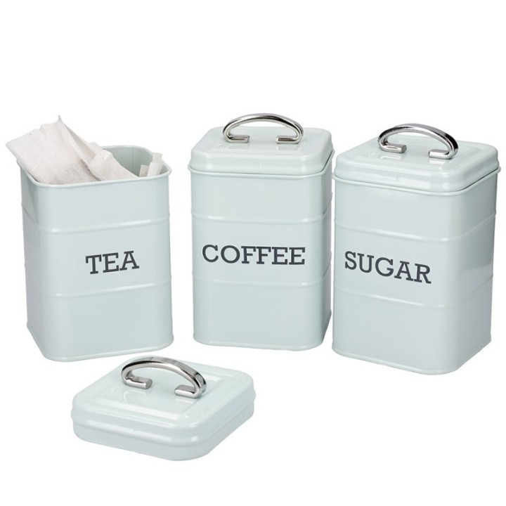 Living Nostalgia Vintage Beholdere Blå 3 Stk