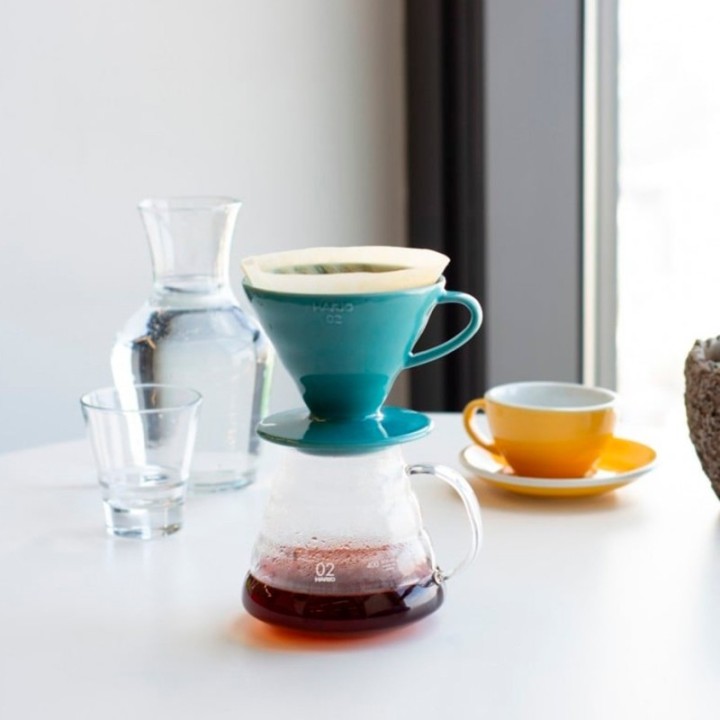 Hario Filterbryg Sæt Inkl. V60-02 Keramik Dripper 2 Kop & Glaskande 0,4 L