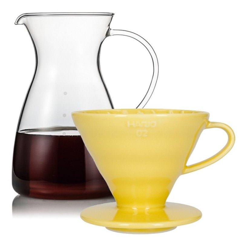 Hario Filterbryg Sæt Inkl. V60-02 Keramik Dripper 2 Kop & Glaskande 0,4 L