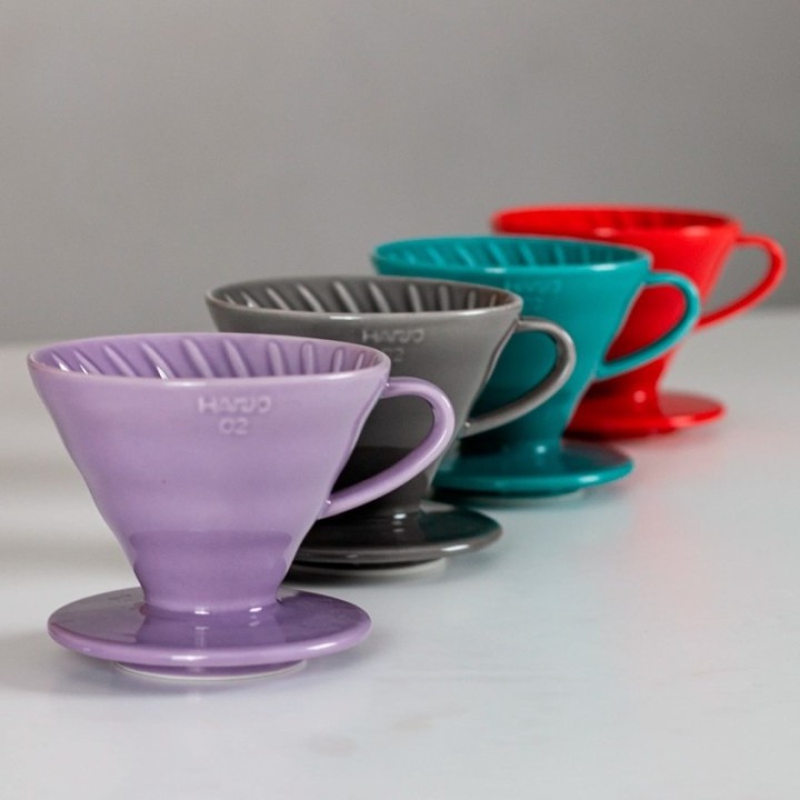 Hario Filterbryg Sæt Inkl. V60-02 Keramik Dripper 2 Kop, Glaskande 0,4 L & Kedel