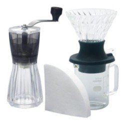 Hario Immersion Switch Filterbryg Sæt Inkl. Hario Slim Plus Manuel Kaffemølle Sort