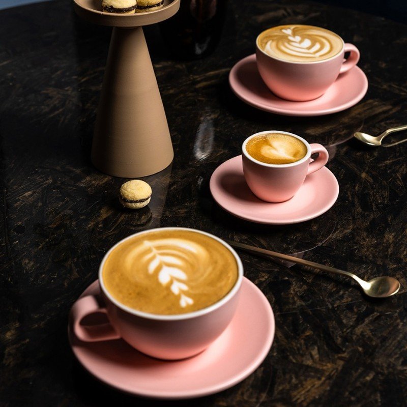 Club House Tulipano Espresso m. Underkop Mat Rosa 7 cl 6 Stk