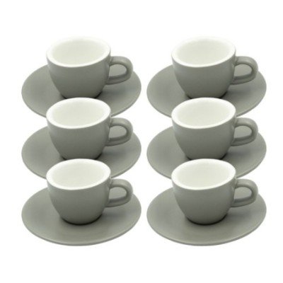 Club House Tulipano Espresso m. Underkop Mat Grå 7 cl 6 Stk