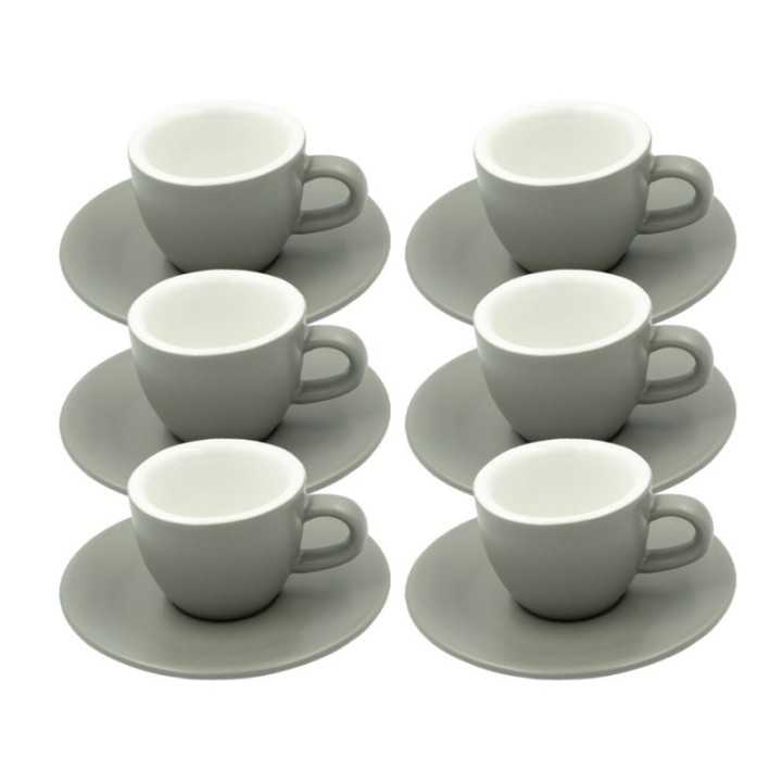 Club House Tulipano Espresso m. Underkop Mat Grå 7 cl 6 Stk