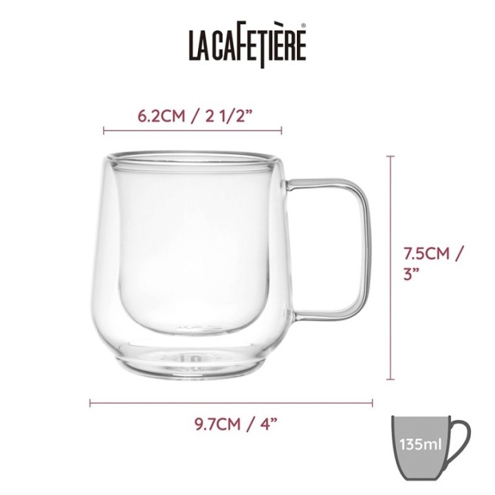La Cafetière Dobbeltvægget Espressoglas 10 cl 6 Stk