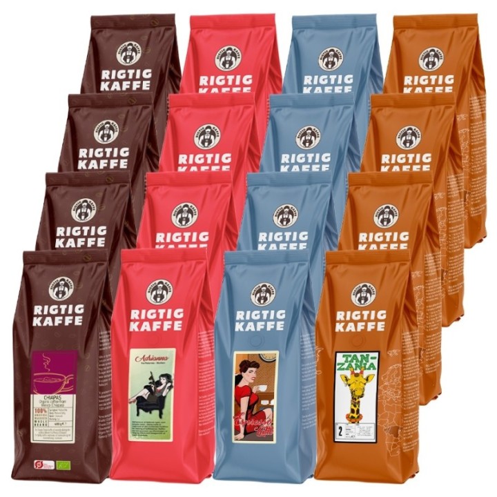 Rigtig Kaffe Mixpakke 7,2kg Hele kaffebønner