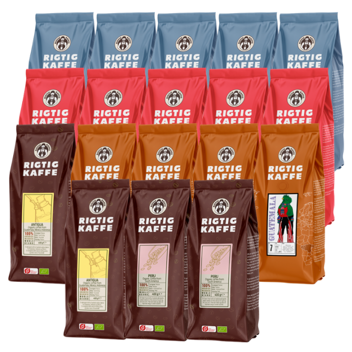 Rigtig Kaffe Mixpakke 8,2kg Hele kaffebønner