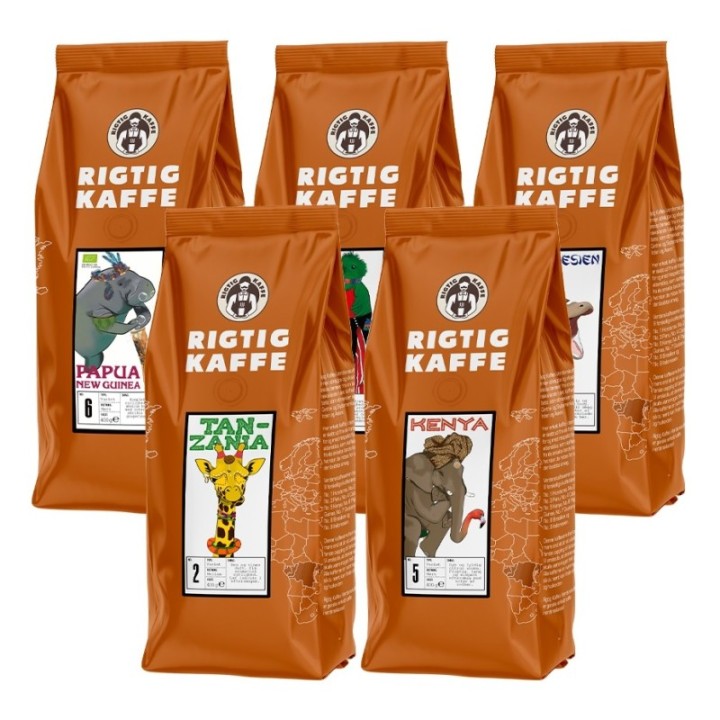 Rigtig Kaffe Mixpakke 2kg Hele kaffebønner