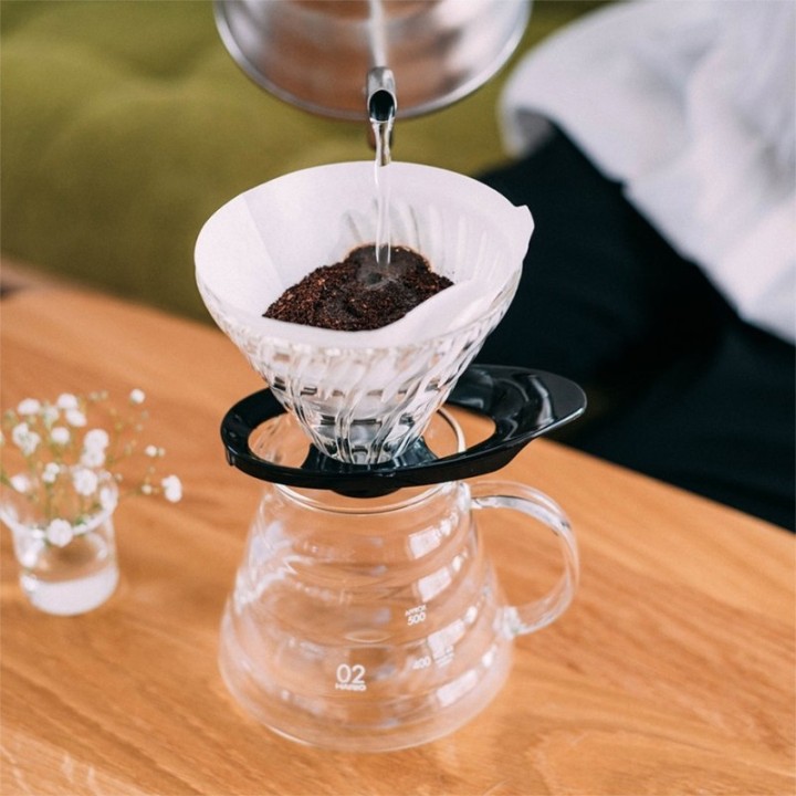Hario V60-02 Glas Dripper Sort 2 Kop.