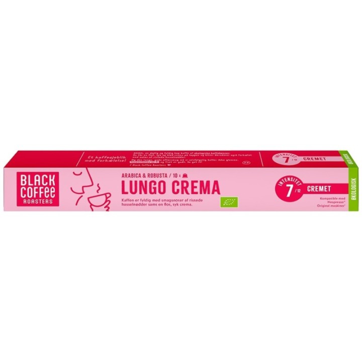 Black Coffee Roasters Lungo Crema Kaffekapsler Øko 10 stk