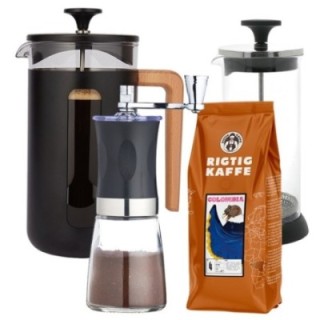 La Cafetière Pisa 8 Kop Stempelkande Inkl. Kværn, Mælkeskummer & Kaffe