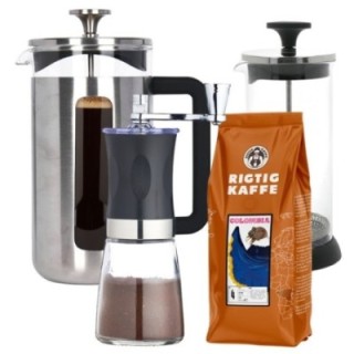 La Cafetière Pisa 8 Kop Stempelkande Inkl. Kværn, Mælkeskummer & Kaffe