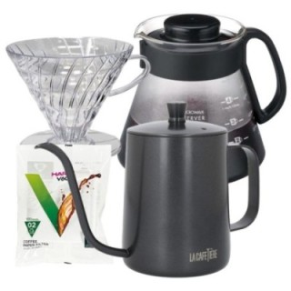 Hario Filterbryg Sæt Inkl. Gooseneck Kedel, Dripper 2 Kop, V60 Server & Filtre