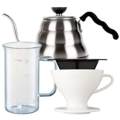 Hario Filterbryg Sæt Inkl. Gooseneck Kedel, Dripper 2 Kop & Server