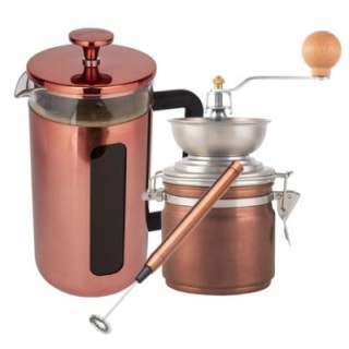 La Cafetière Pisa 8 Kop. Stempelkande Inkl.Kaffemølle & Mælkeskummer