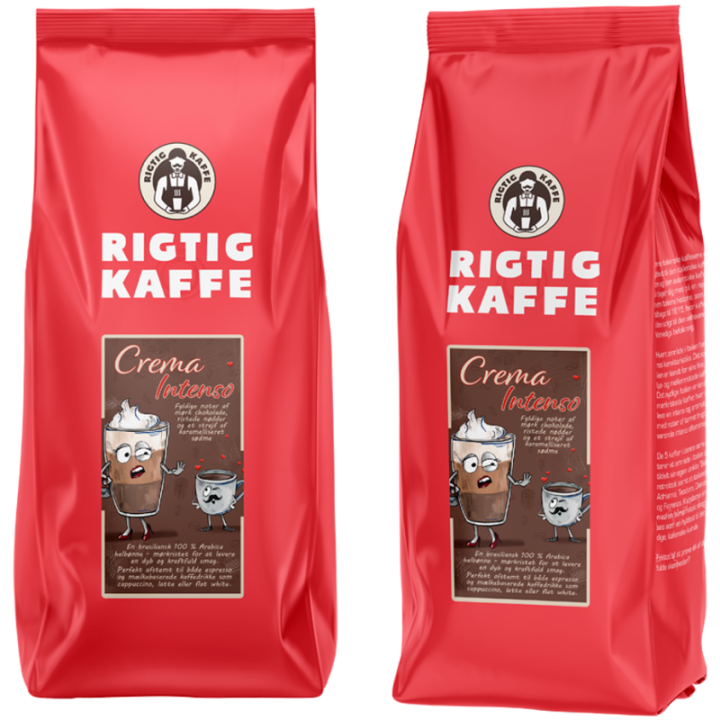 Rigtig Kaffe Crema Intenso 1000g Hele kaffebønner