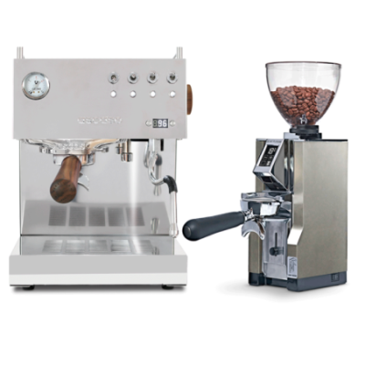 Ascaso Steel Duo PID Poleret Stål Espressomaskine Inkl. Eureka Mignon Libra 65 Chrome Espressokværn