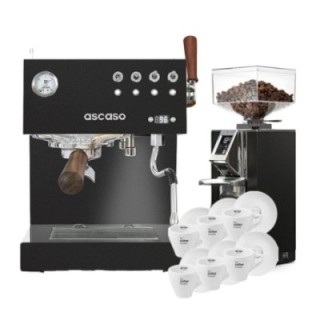 Ascaso Steel Duo Plus Black Espressomaskine Inkl. Eureka Espressokværn & Cappuccinokopper