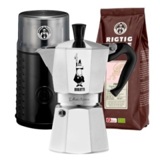 Bialetti Moka Express Espressokande Inkl. Kaffemølle & kaffebønner