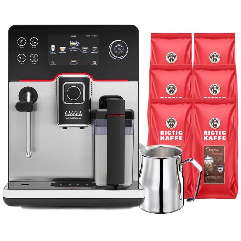 Gaggia Accademia Stål Inkl. Mælkekande 0,5L & 6kg Crema Intenso