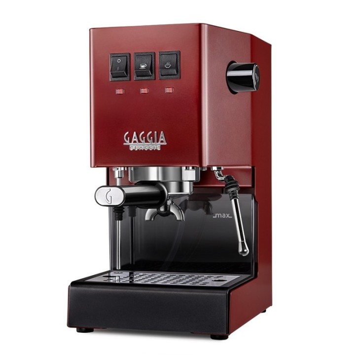 Gaggia Classic E24 Rød Espressomaskine Inkl. Eureka Mignon Zero 55s Mat Sort Espressokværn & Baristaudstyr