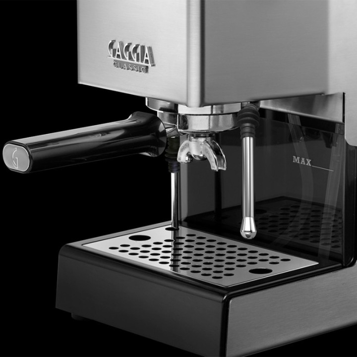 Gaggia Classic E24 Stål Espressomaskine Inkl. Eureka Mignon Zero 55s Mat Sort Espressokværn & Baristaudstyr