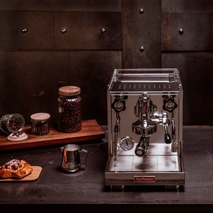 La Pavoni New Cellini Classic LPSCCS01EU Inkl. New Kube Chrome Espressokværn