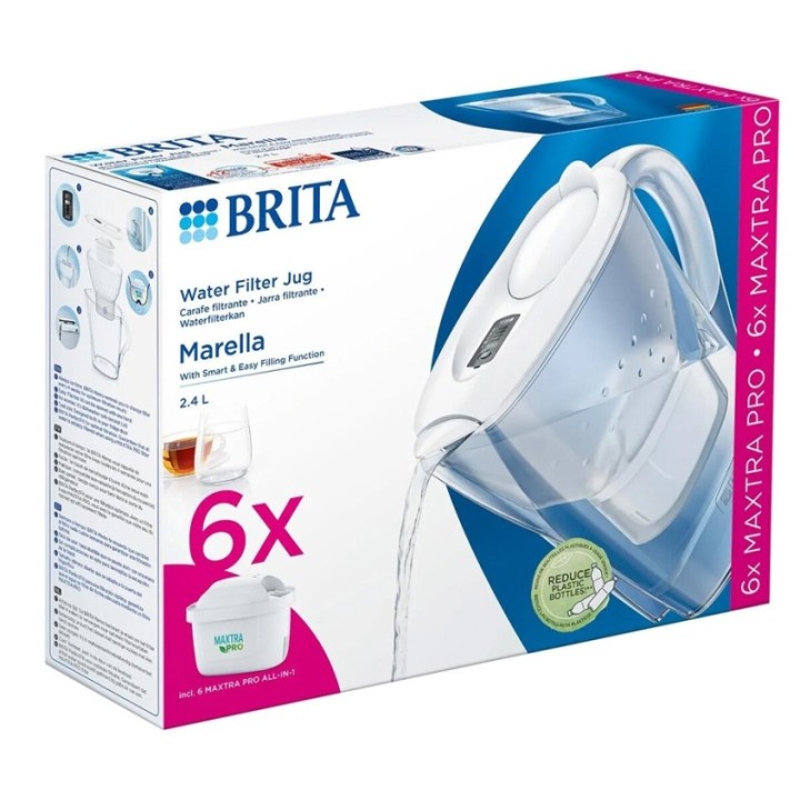 BRITA Marella 2,4L Hvid Inkl. 6 stk Maxtra Pro Filter