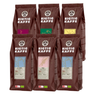 Rigtig Kaffe Organic Mixpakke 2,4kg Hele kaffebønner
