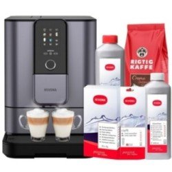 Nivona NIVO 8107 DEMO Pearl Blue Espressomaskine Inkl. Afkalkning, Kalkfilter, Mælkerens, Rensepiller & 1kg Hele kaffebønner