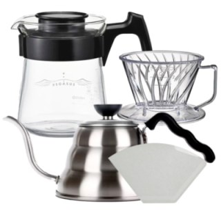 Hario Pegasus 01 Server Inkl. Papir Filtre 01, Dripper 01 & V60 kedel