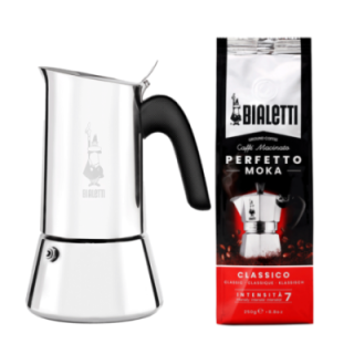 Bialetti New Venus 6 Kop. Espressokande Inkl. Malet Kaffe 250g