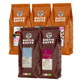 Rigtig Kaffe Mixpakke 2kg Hele kaffebønner