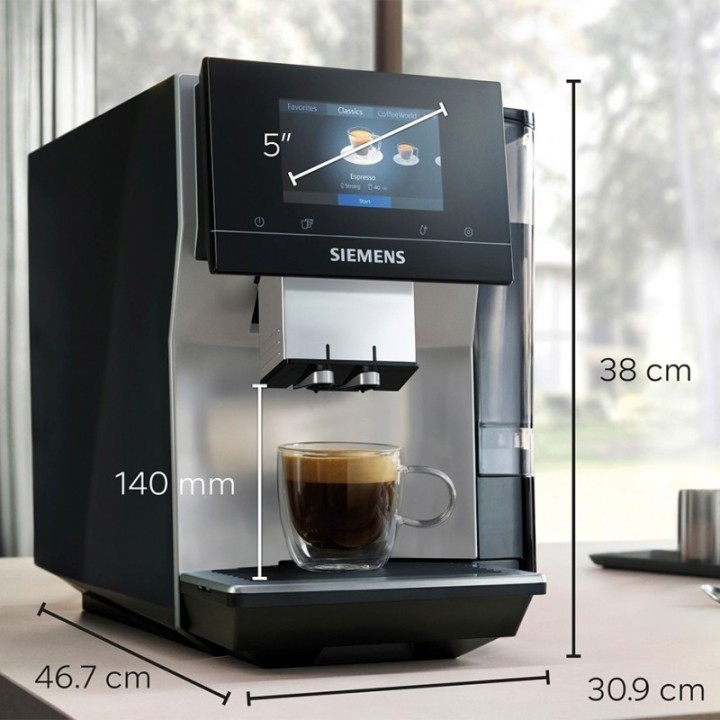 Siemens TP715R07 EQ700 Inox Silver Metallic Inkl. Pleje & 3kg Kaffe