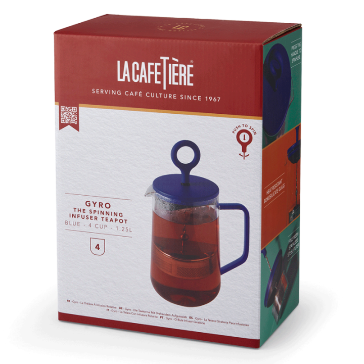 La Cafetière Gyro Spinfuser 1,25 L Tebrygger Blå/Glas