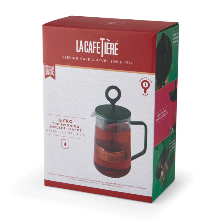 La Cafetière Gyro Spinfuser 1,25 L Tebrygger Grøn/Glas