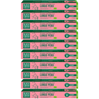 Black Coffee Roasters Lungo Peru Kaffekapsler Øko 10 x 10 stk