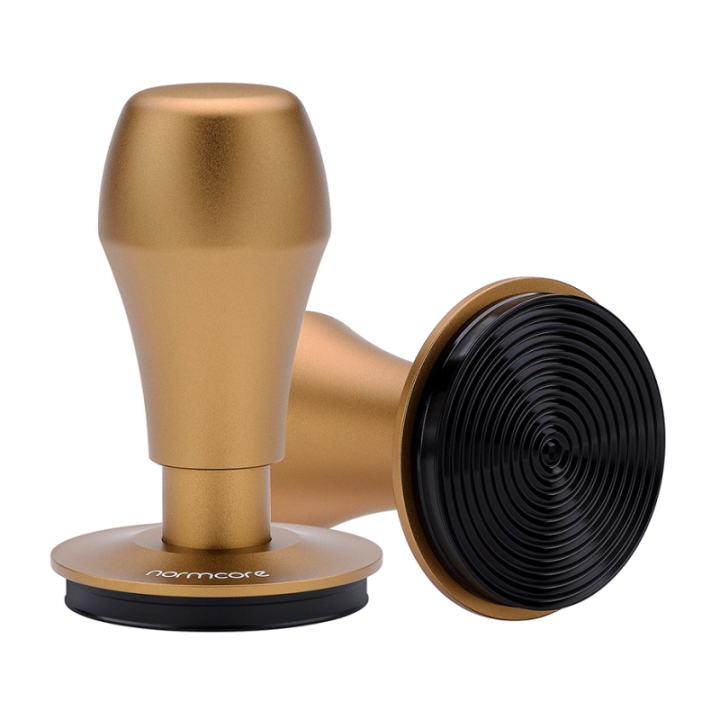 Normcore V4 Tamper med Fjeder, Riller & Titaniumsbelægning 58 mm Special Versions Guld