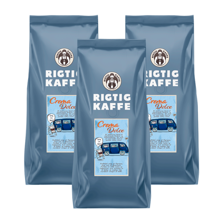 Rigtig Kaffe Dolce Crema 3kg Hele kaffebønner