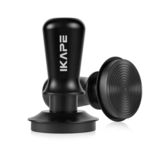 IKAPE V3 Kalibreret Tamper med Fjeder, Riller & Titaniumsbelægning 58 mm Sort