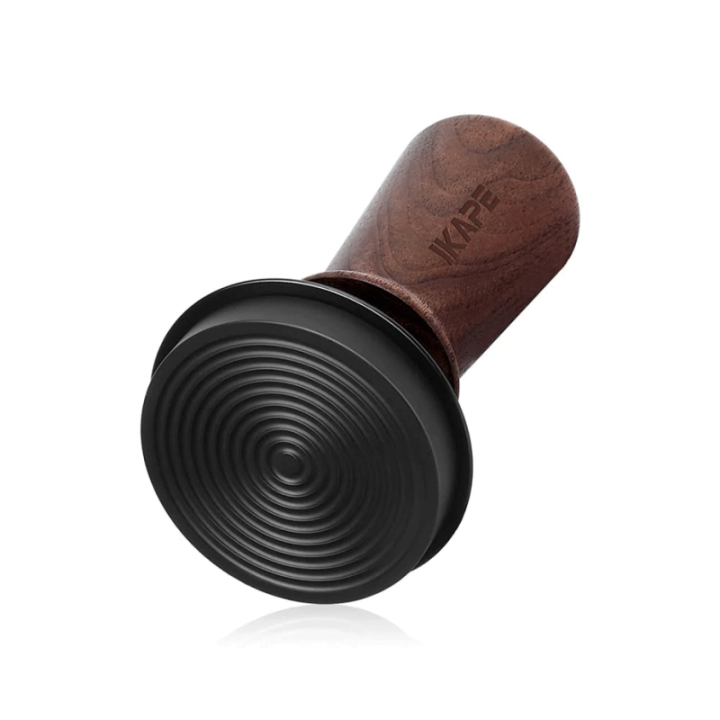 IKAPE V3 Kalibreret Tamper med Fjeder, Riller & Titaniumsbelægning 58 mm Valnød