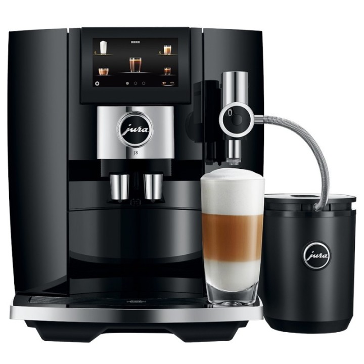 Jura J8 (EA) Piano Black Espressomaskine Inkl. Startpakke, Plejepakke, Filtre, Mælkebeholder & 1kg Dolce Crema
