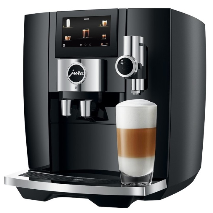 Jura J8 (EA) Piano Black Espressomaskine Inkl. Startpakke, Plejepakke, Filtre, Mælkebeholder & 1kg Dolce Crema