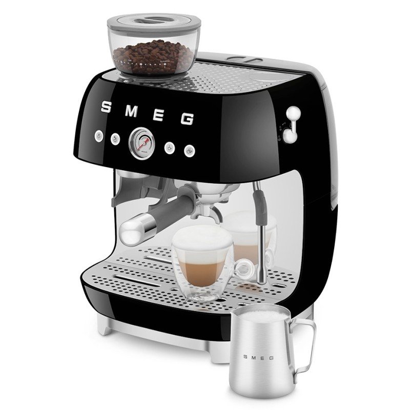 Smeg EGF03BLEU Manuell maskin med kvarn, svart & 3 kg hela kaffebönor