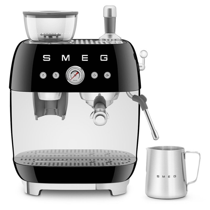 Smeg EGF03BLEU Manuell maskin med kvarn, svart & 3 kg hela kaffebönor